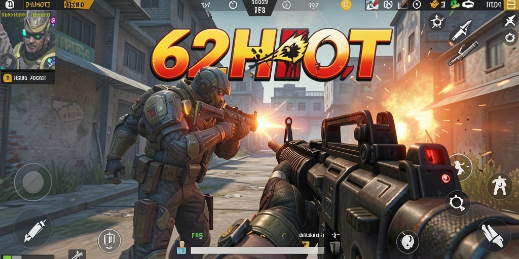 Tangkapan layar menggambarkan pertempuran intens dalam game FPS.