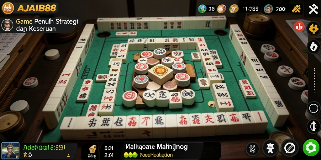 Gambaran gameplay menarik dari AJAIB88 dengan ubin Mahjong.