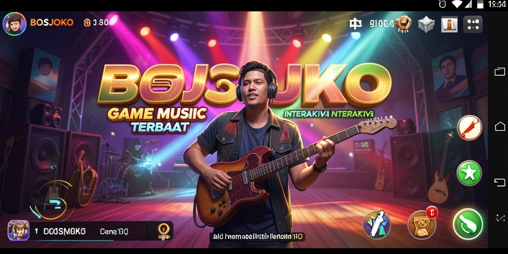 Tampilan gameplay interaktif BOSJOKO yang penuh warna.