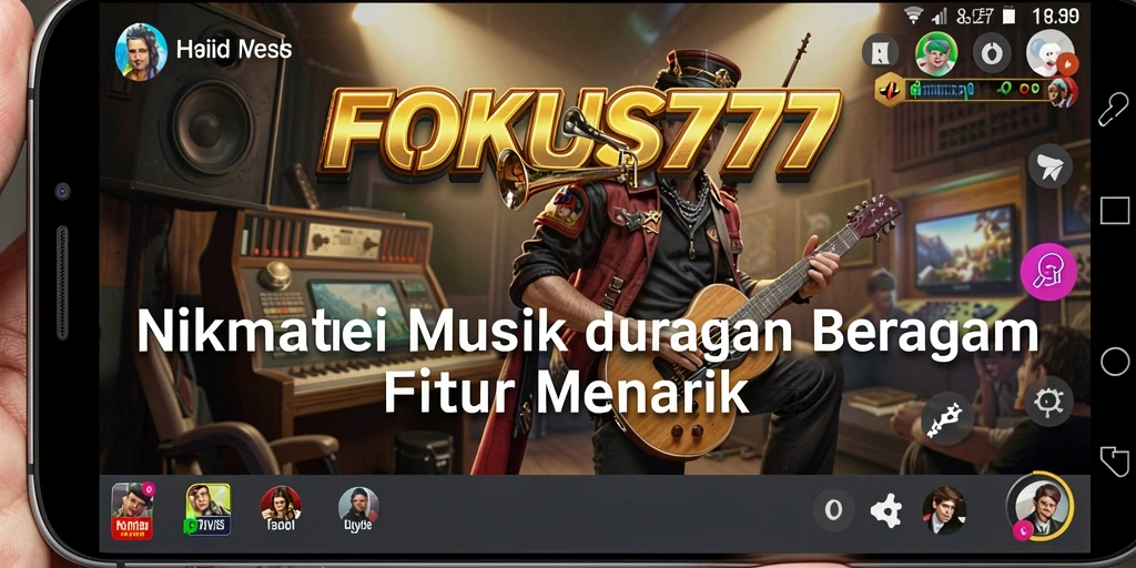 Screenshot FOKUS777 menunjukkan tampilan menarik saat mendengarkan musik.