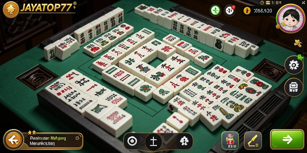 Tampilan gameplay <strong>JAYATOP77</strong> yang seru dan menarik dengan desain Mahjong.