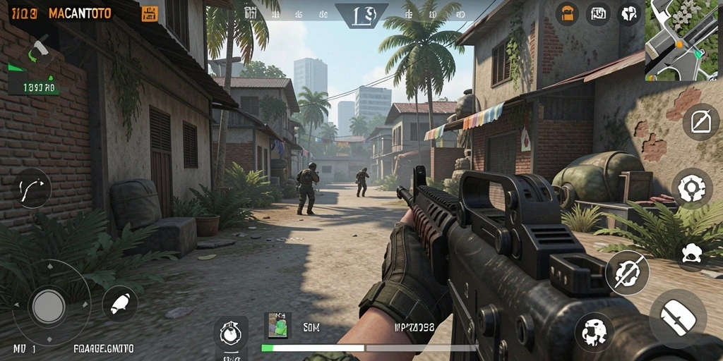 Screenshot utama dari gameplay seru MACANTOTO yang menampilkan aksi TPS.