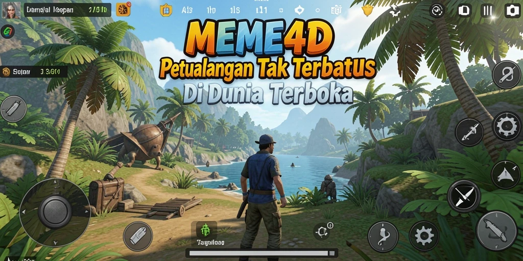 Tampilan aksi seru dalam gameplay dunia terbuka MEME4D.