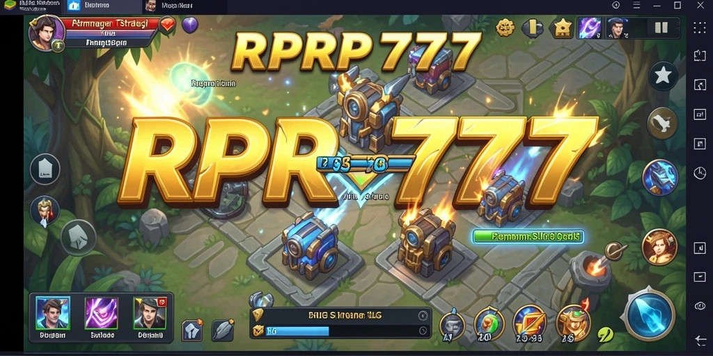 Screenshot gameplay RPRP777 menampilkan pertempuran epik dalam strategi SLG.