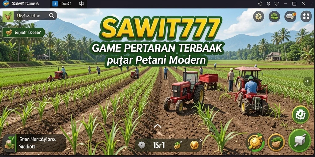 Screenshot gameplay menampilkan aktivitas pertanian di SAWIT777.