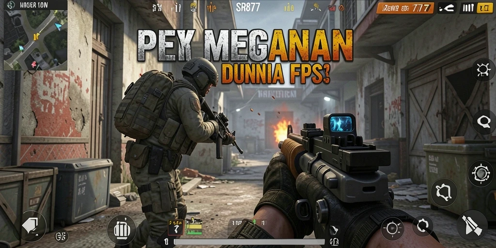 Screenshot gameplay SR877 menampilkan aksi tembak-menembak yang mendebarkan.