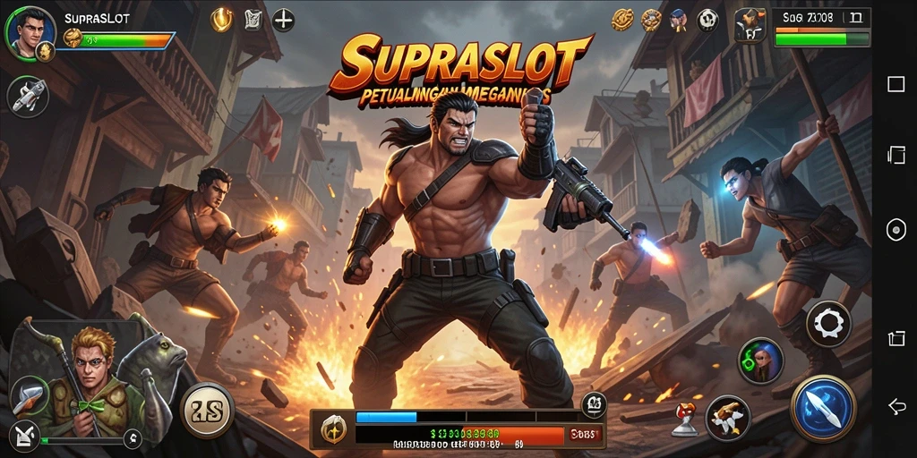 Tampilan gameplay aksi mendebarkan di SUPRASLOT
