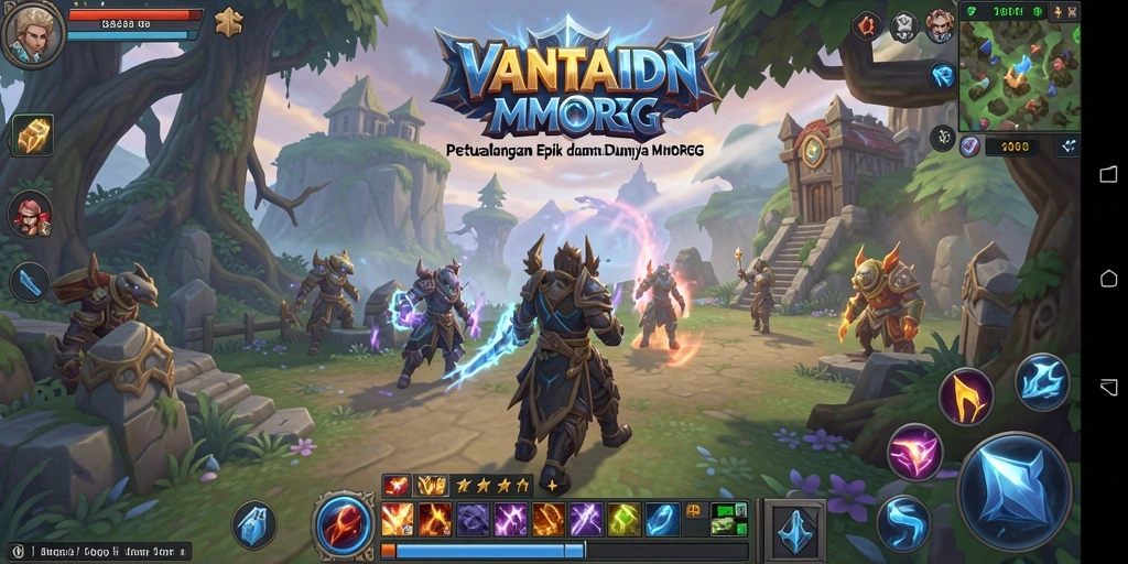 Screenshot VANTAIDN menunjukkan pertarungan epik dalam dunia MMORPG.