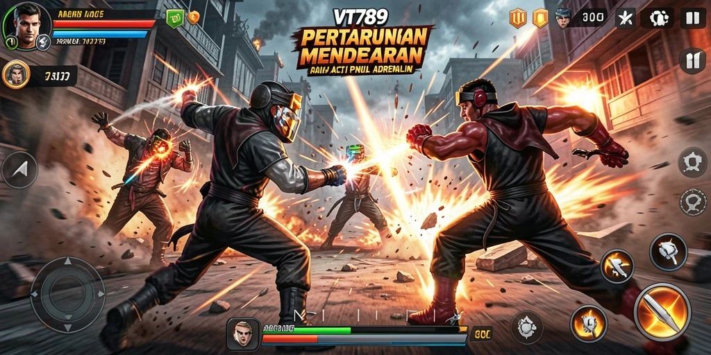 Tangkapan layar gameplay VT789 menampilkan aksi pertarungan yang mendebarkan.