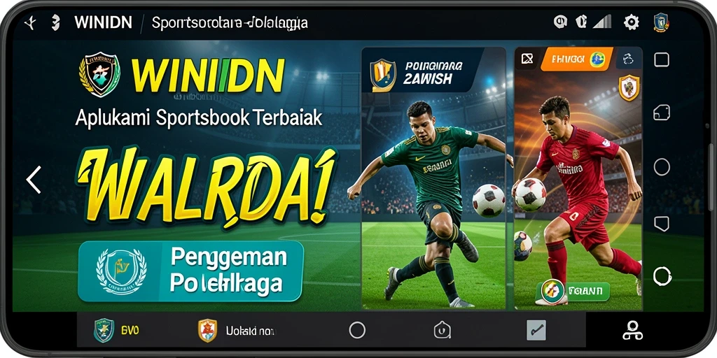 Tampilan antarmuka aplikasi WINIDN dengan fitur taruhan olahraga.