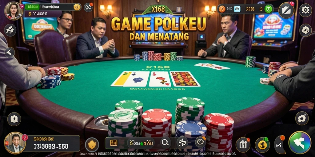 Tampilan gameplay X168 yang menegangkan dan menarik di dunia Poker.