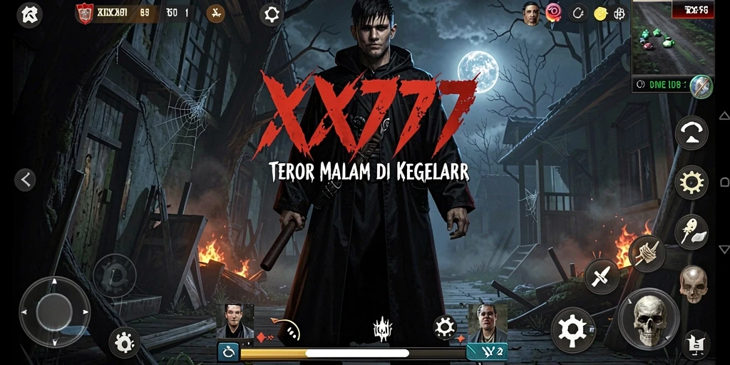 Tampilan gameplay XXX777 yang menyeramkan dan mendebarkan.